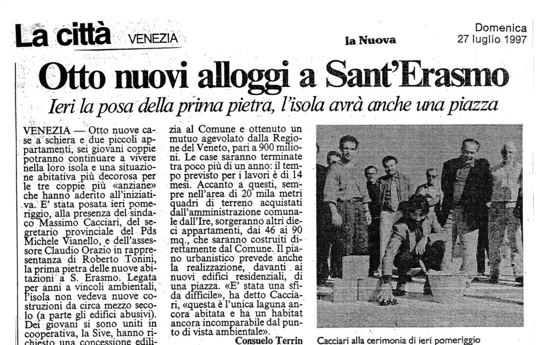 Otto nuovi alloggi a Sant’Erasmo