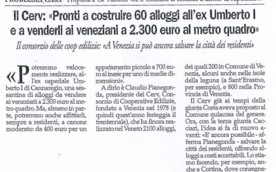 Il Cerv: “Pronti a costruire 60 alloggi all’ex Umberto I e a venderli ai veneziani a 2.300 euro al metro quadro”
