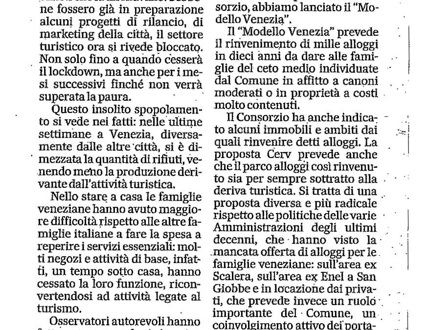 “Un modello sull’esperienza di Cortina” – Gazzettino di venerdì 17 aprile 2020