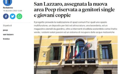 Da Treviso Today del 16 dicembre 2022 – San Lazzaro, assegnata la nuova area Peep riservata a genitori single e giovani coppie